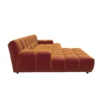 Bretz OCEAN 7 Sofa mit Ottomane UDli-Ure 158 in der Breite ca. 264 cm Bezug 668466 goldfish aus der Seitenansicht