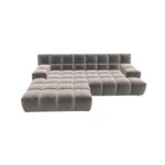 Bretz OCEAN 7 Sofa mit Ottomane UDli-Ure 158 in der Breite ca. 264 cm Bezug 668480 eisgrau