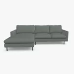 freistil 134 Sofa mit Longchair in der Breite ca. 274 cm im Leder-Bezug 9043 fehgrau, Semianilinleder leicht pigmentiert