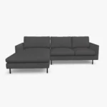 freistil 134 Sofa mit Longchair in der Breite ca. 274 cm im Leder-Bezug 9044 graubraun, Semianilinleder leicht pigmentiert