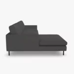 freistil 134 Sofa mit Longchair in der Breite ca. 274 cm im Leder-Bezug 9044 graubraun, Semianilinleder leicht pigmentiert aus der Seitenansicht