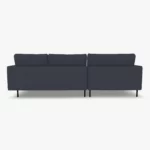 freistil 134 Sofa mit Longchair in der Breite ca. 274 cm im Leder-Bezug 9045 schwarzblau, Semianilinleder leicht pigmentiert aus der Rueckansicht