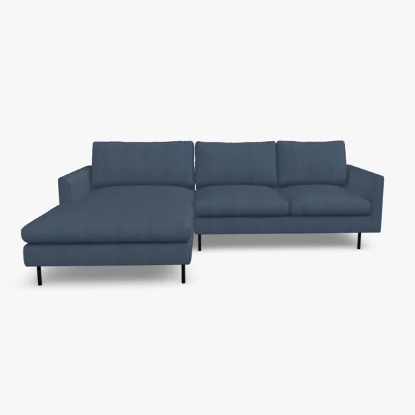 freistil 134 Sofa mit Longchair in der Breite ca. 274 cm im Stoff-Bezug 1056 schwarzblau