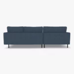 freistil 134 Sofa mit Longchair in der Breite ca. 274 cm im Stoff-Bezug 1056 schwarzblau aus der Rueckansicht