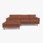 freistil 134 Sofa mit Longchair in der Breite ca. 274 cm im Stoff-Bezug 1057 kupferbraun