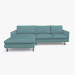 freistil 134 Sofa mit Longchair in der Breite ca. 274 cm im Stoff-Bezug 3047 taubenblau