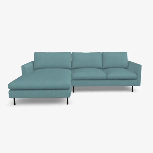 freistil 134 Sofa mit Longchair in der Breite ca. 274 cm im Stoff-Bezug 3047 taubenblau