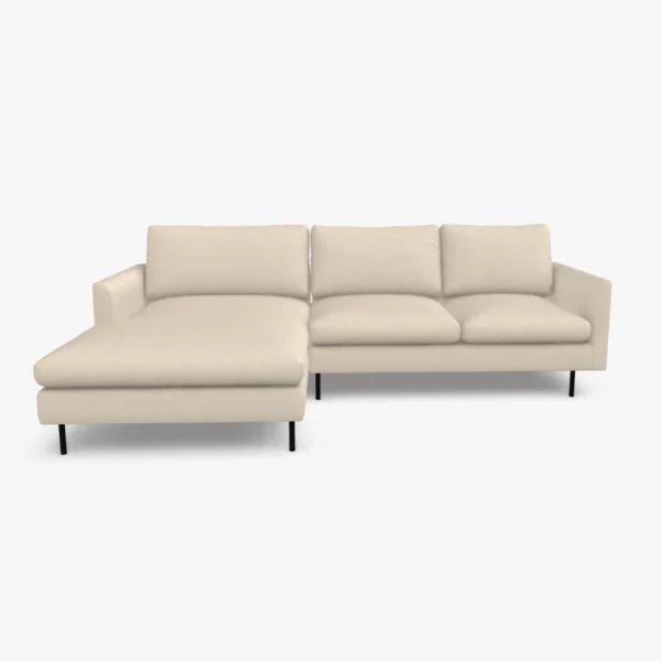 freistil 134 Sofa mit Longchair in der Breite ca. 274 cm im Stoff-Bezug 6310 hellelfenbein