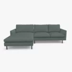 freistil 134 Sofa mit Longchair in der Breite ca. 274 cm im Stoff-Bezug 6317 schwarzgruen