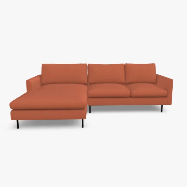 freistil 134 Sofa mit Longchair in der Breite ca. 274 cm im Stoff-Bezug 6318 rotorange