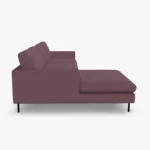 freistil 134 Sofa mit Longchair in der Breite ca. 274 cm im Stoff-Bezug 6319 purpurviolett aus der Seitenansicht