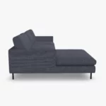 freistil 134 Sofa mit Longchair in der Breite ca. 274 cm im Stoff-Bezug 6463 graublau aus der Seitenansicht