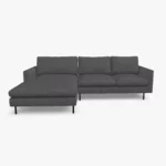 freistil 134 Sofa mit Longchair in der Breite ca. 274 cm im Stoff-Bezug 6467 schwarzbraun