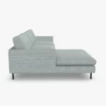 freistil 134 Sofa mit Longchair in der Breite ca. 274 cm im Stoff-Bezug 6540 pastellblau aus der Seitenansicht