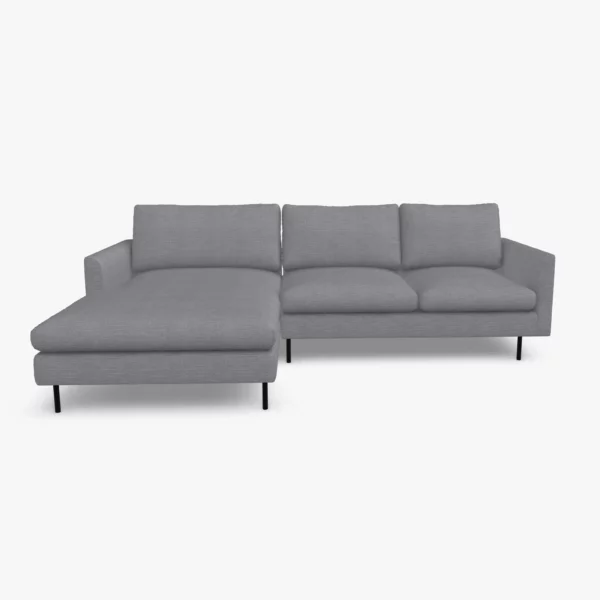 freistil 134 Sofa mit Longchair in der Breite ca. 274 cm im Stoff-Bezug 6543 platingrau