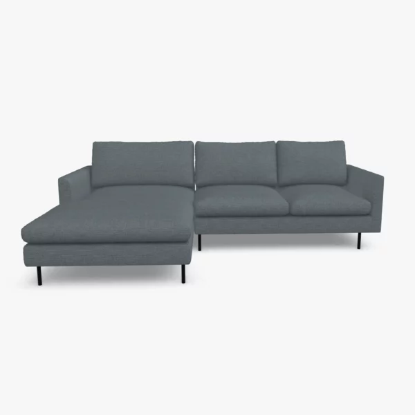 freistil 134 Sofa mit Longchair in der Breite ca. 274 cm im Stoff-Bezug 6544 blaugruen