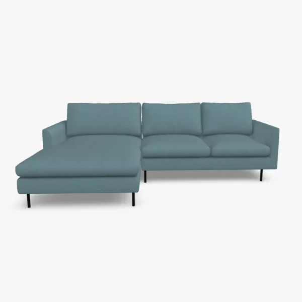 freistil 134 Sofa mit Longchair in der Breite ca. 274 cm im Stoff-Bezug 6546 taubenblau