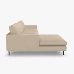 freistil 134 Sofa mit Longchair in der Breite ca. 274 cm im Stoff-Bezug 6571 telegrau 4 aus der Seitenansicht