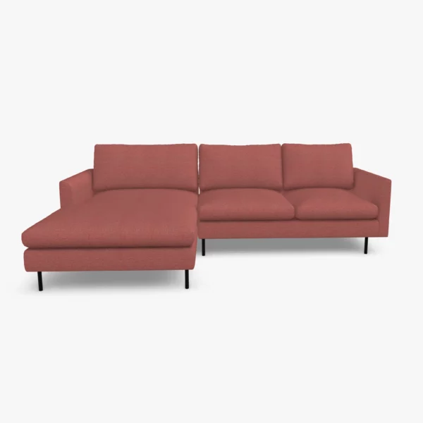 freistil 134 Sofa mit Longchair in der Breite ca. 274 cm im Stoff-Bezug 6575 kupferbraun