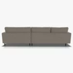 freistil 134 Sofa mit XL-Longchair in der Breite ca. 314 cm aus der Rueckansicht im Stoff-Bezug 6311 graubeige