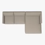 freistil 134 Sofa mit XL-Longchair in der Breite ca. 314 cm aus der Vogelperspektive im Stoff-Bezug 6311 graubeige