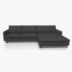 freistil 134 Sofa mit XL-Longchair in der Breite ca. 314 cm im Leder-Bezug 9044 graubraun, Semianilinleder leicht pigmentiert