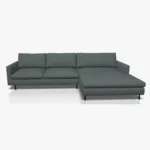 freistil 134 Sofa mit XL-Longchair in der Breite ca. 314 cm im Stoff-Bezug 6317 schwarzgruen