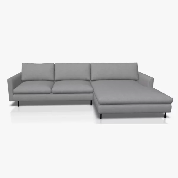 freistil 134 Sofa mit XL-Longchair in der Breite ca. 314 cm im Stoff-Bezug 6460 telegrau 1