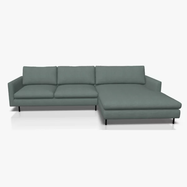 freistil 134 Sofa mit XL-Longchair in der Breite ca. 314 cm im Stoff-Bezug 6462 pastelltuerkis