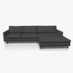 freistil 134 Sofa mit XL-Longchair in der Breite ca. 314 cm im Stoff-Bezug 6467 schwarzbraun