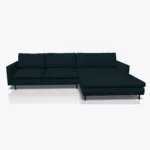 freistil 134 Sofa mit XL-Longchair in der Breite ca. 314 cm im Stoff-Bezug 6515 schwarzblau