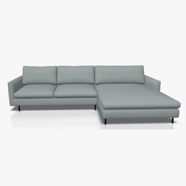 freistil 134 Sofa mit XL-Longchair in der Breite ca. 314 cm im Stoff-Bezug 6540 pastellblau