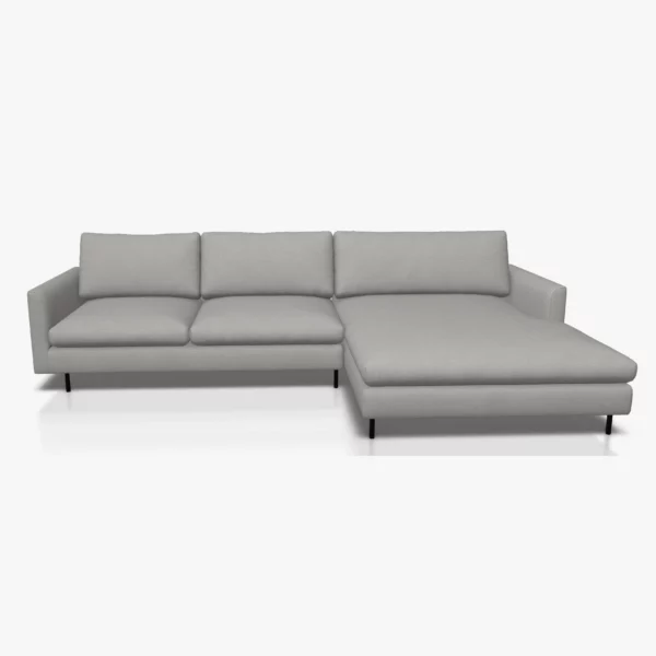 freistil 134 Sofa mit XL-Longchair in der Breite ca. 314 cm im Stoff-Bezug 6541 grauweiss