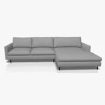 freistil 134 Sofa mit XL-Longchair in der Breite ca. 314 cm im Stoff-Bezug 6542 silbergrau