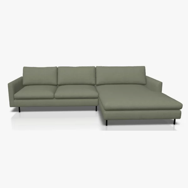 freistil 134 Sofa mit XL-Longchair in der Breite ca. 314 cm im Stoff-Bezug 6574 betongrau