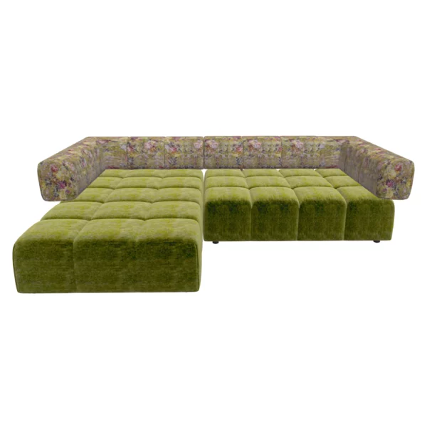 Bretz EDGY Sofa Z107li im Bezug 668438 midsummer oliv mit Lehne im Gobelin-Stoff