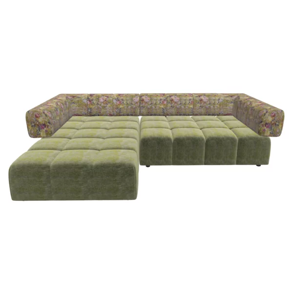 Bretz EDGY Sofa Z107li im Bezug 668439 salvia mit Lehne im Gobelin-Stoff