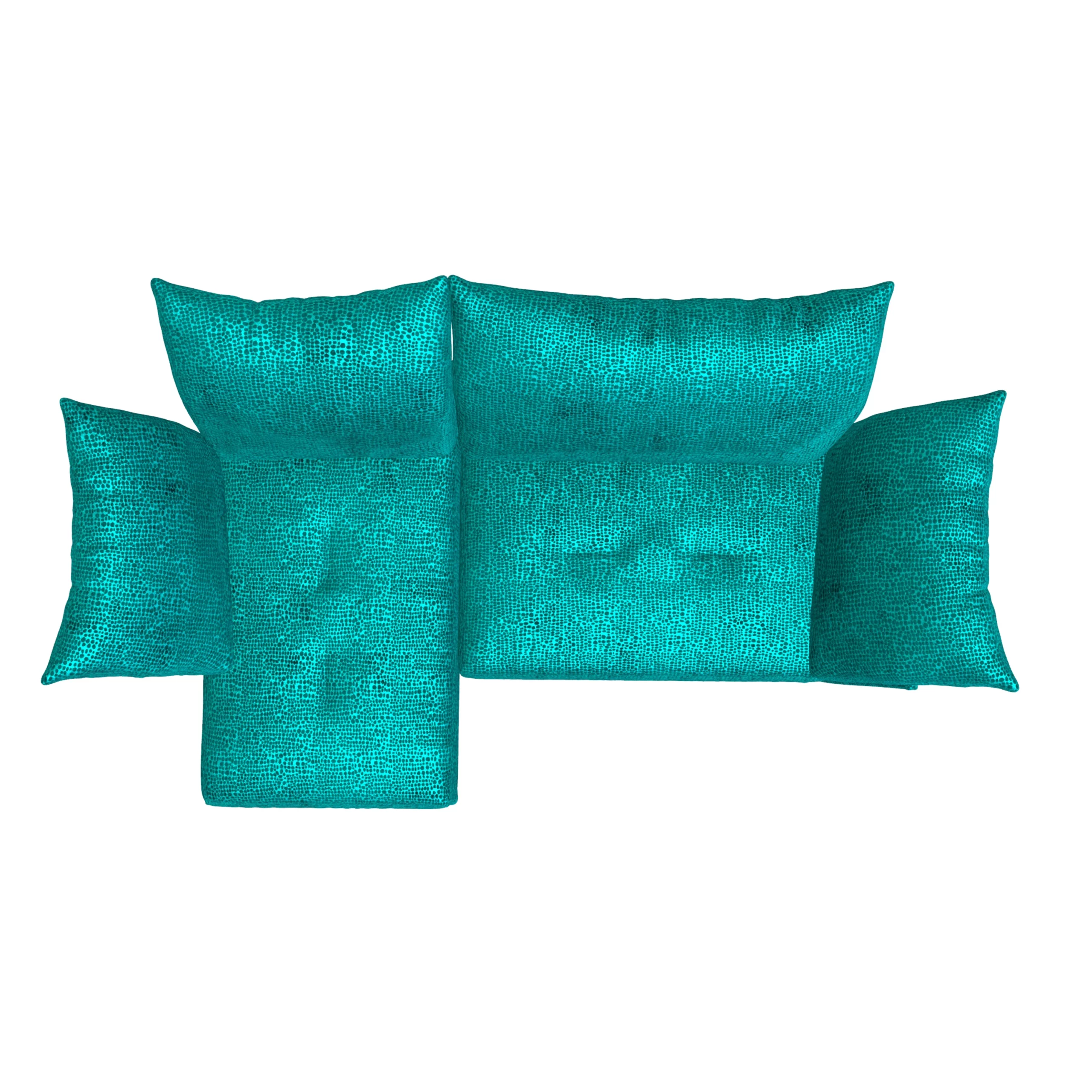 Bretz ESFERA Ecksofa HLI102 aus der Vogelperspektive im Bezug 631524 blue drops