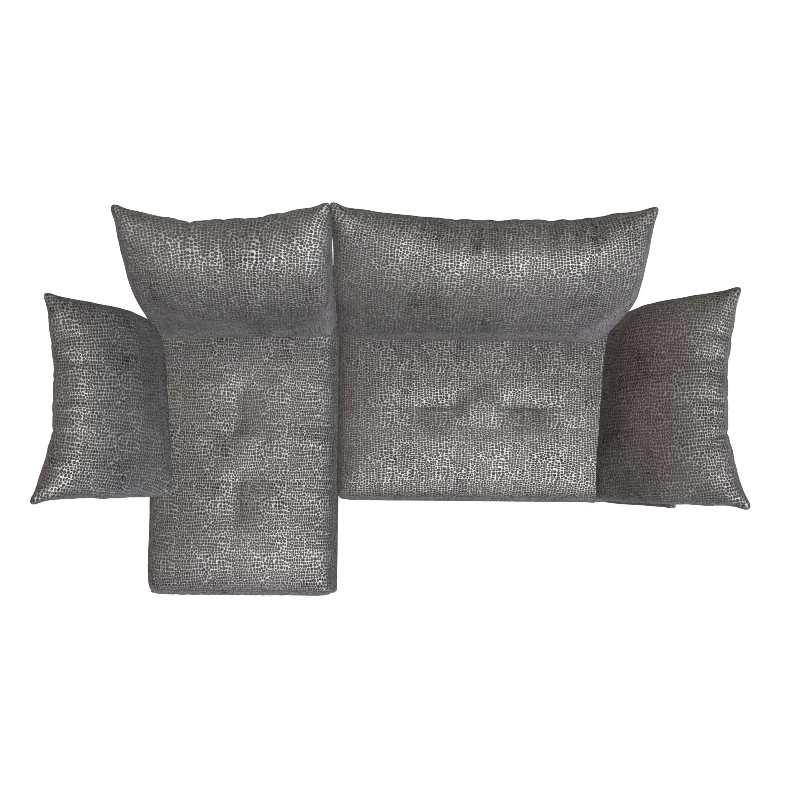 Bretz ESFERA Ecksofa HLI102 aus der Vogelperspektive im Bezug 631584 grey drops