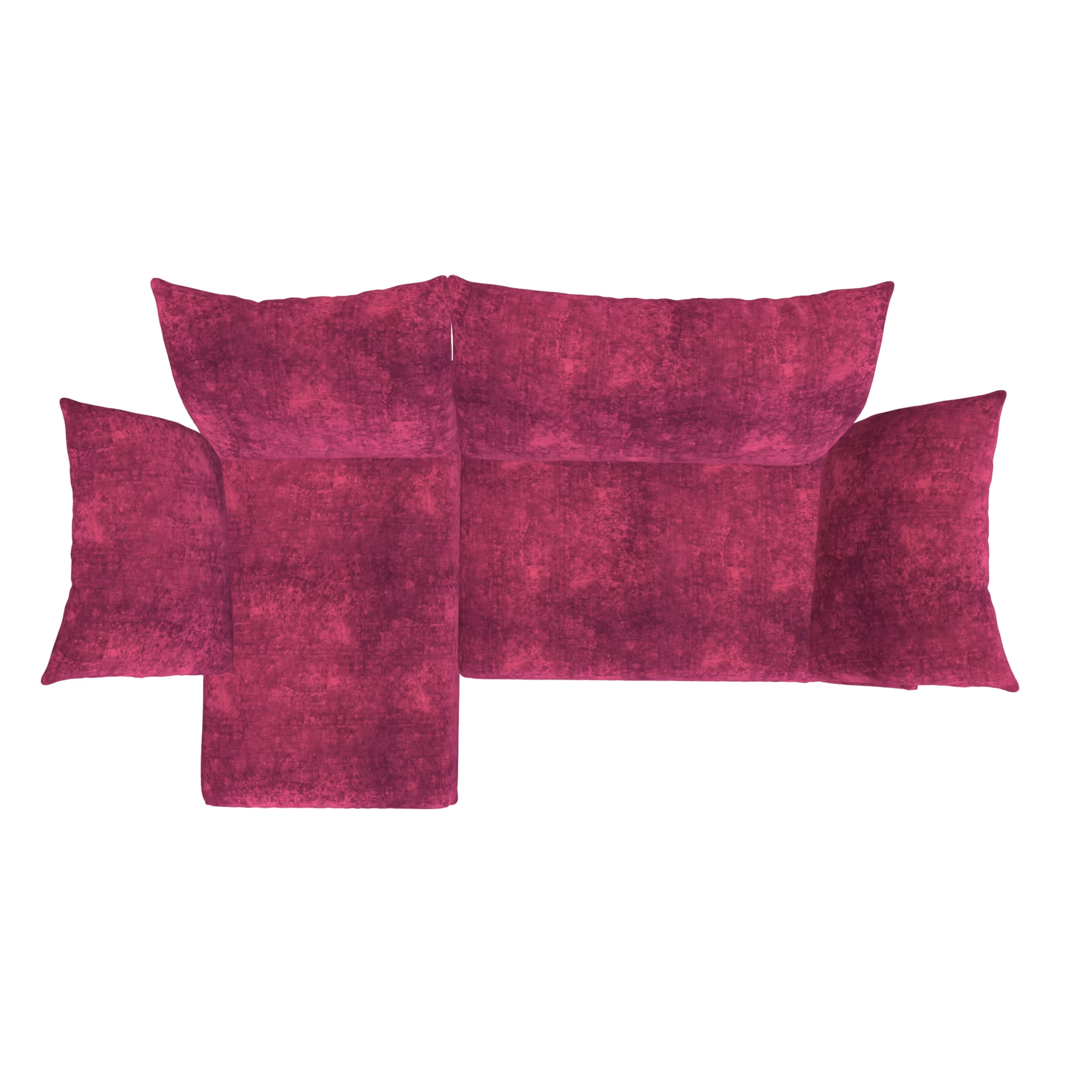 Bretz ESFERA Ecksofa HLI102 aus der Vogelperspektive im Bezug 641916 pink