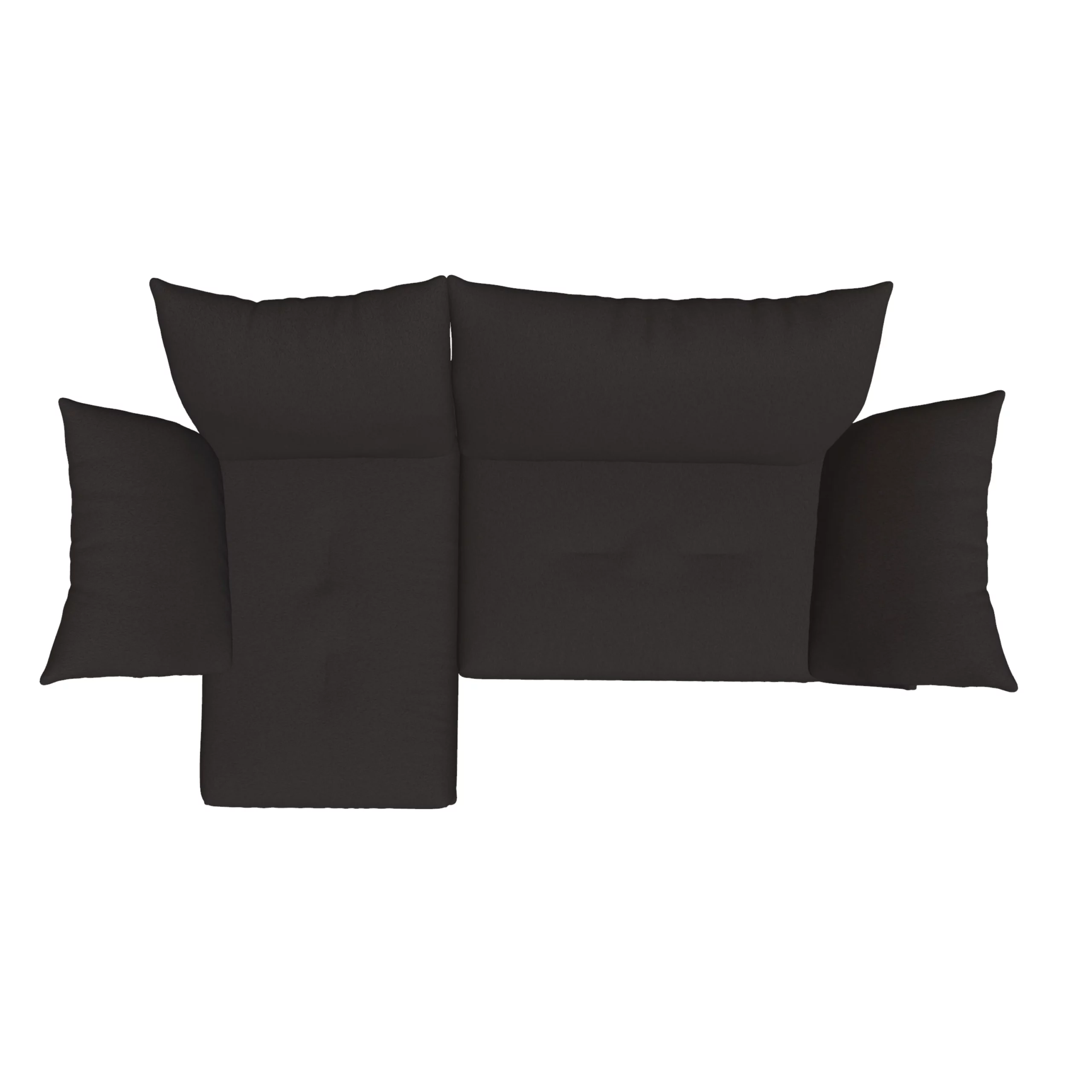 Bretz ESFERA Ecksofa HLI102 aus der Vogelperspektive im Bezug 657289 warm graphit
