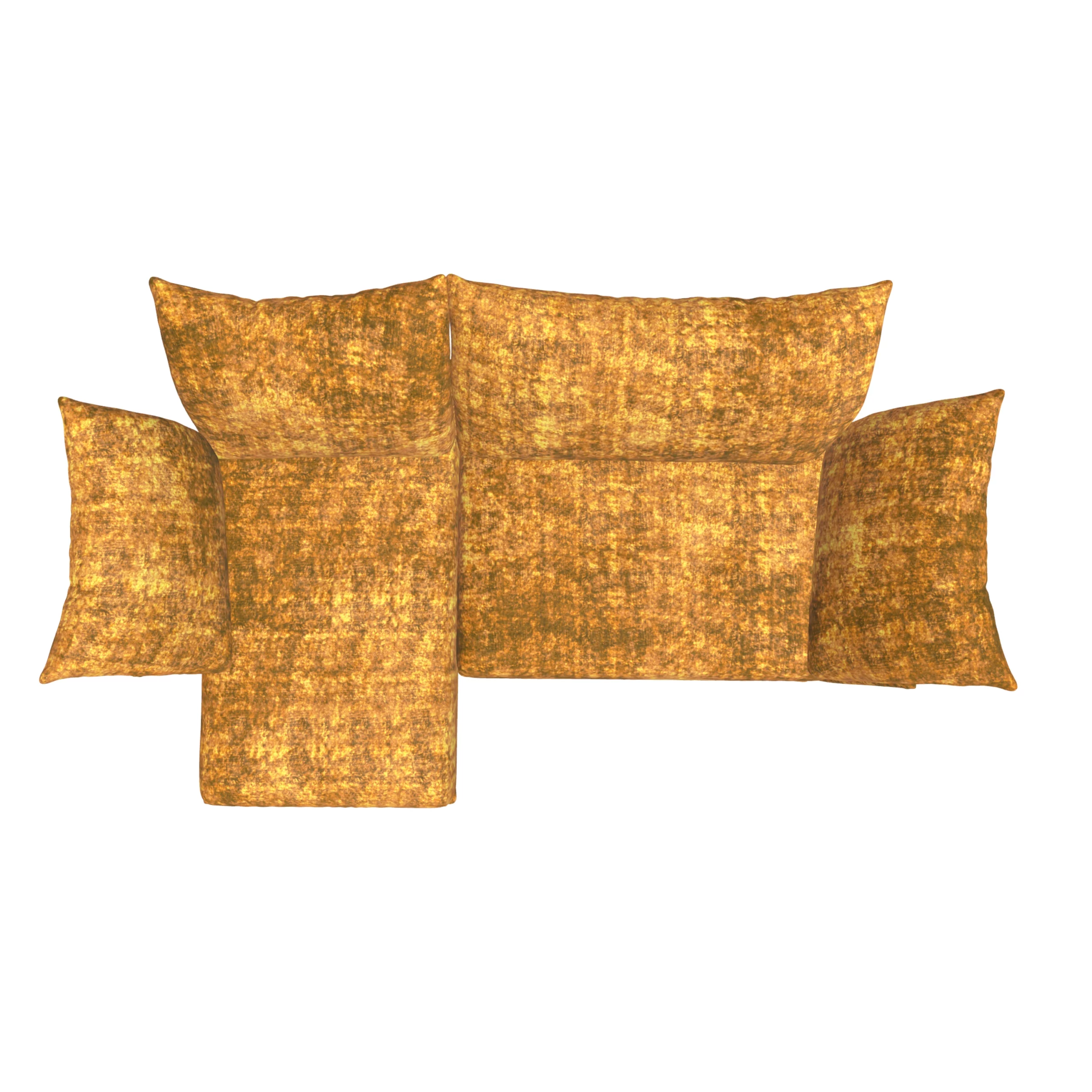 Bretz ESFERA Ecksofa HLI102 aus der Vogelperspektive im Bezug 659675 marigold