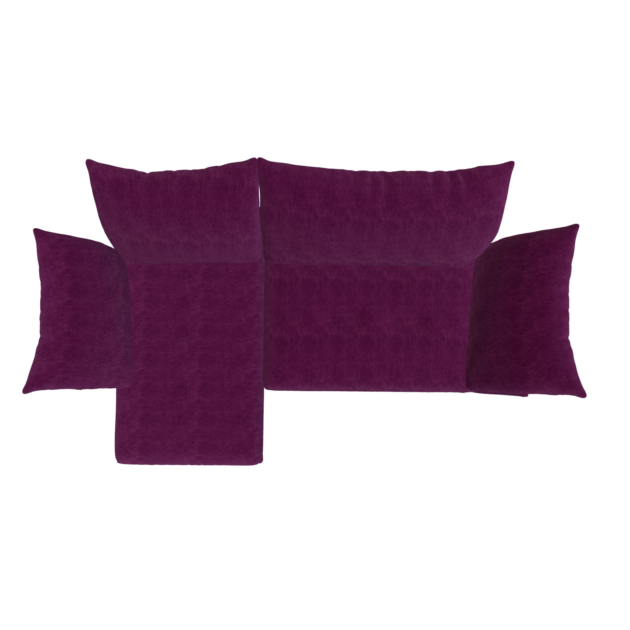 Bretz ESFERA Ecksofa HLI102 aus der Vogelperspektive im Bezug 668417 deep purple