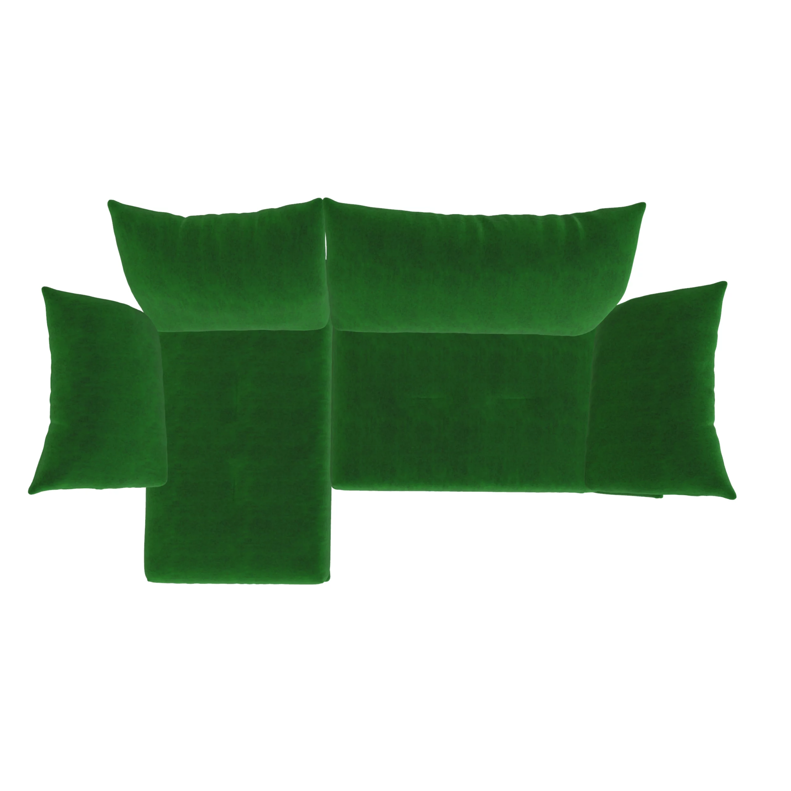 Bretz ESFERA Ecksofa HLI102 aus der Vogelperspektive im Bezug 668430 rain forest