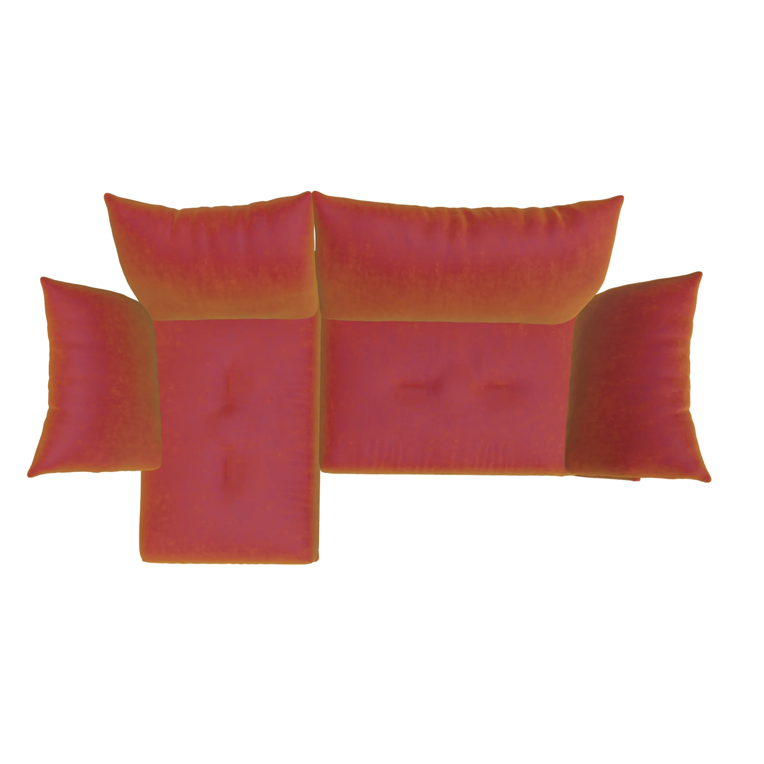 Bretz ESFERA Ecksofa HLI102 aus der Vogelperspektive im Bezug 668466 goldfish
