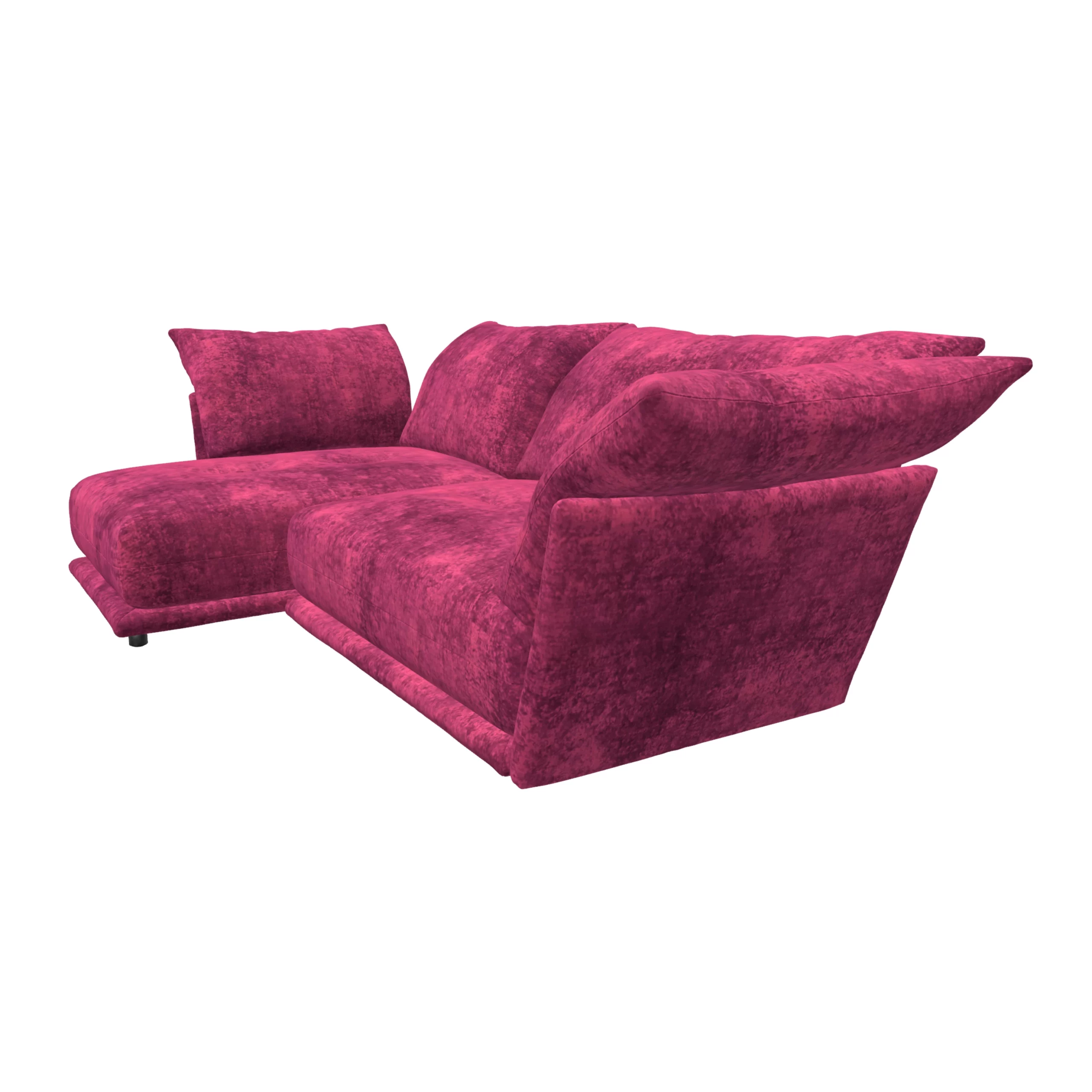Bretz ESFERA Ecksofa HLI102 aus der seitlichen Perspektive im Bezug 641916 pink
