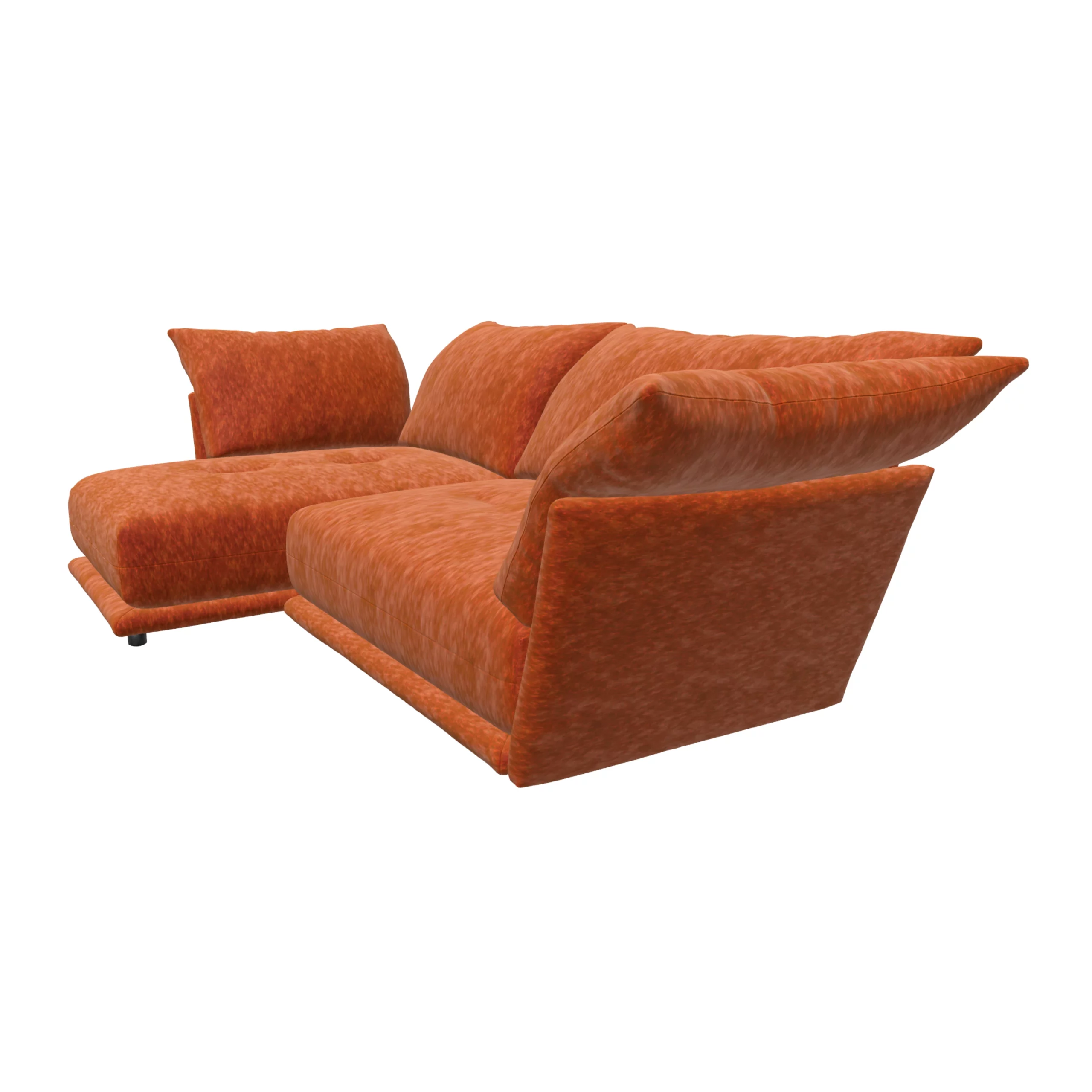 Bretz ESFERA Ecksofa HLI102 aus der seitlichen Perspektive im Bezug 642960 orange