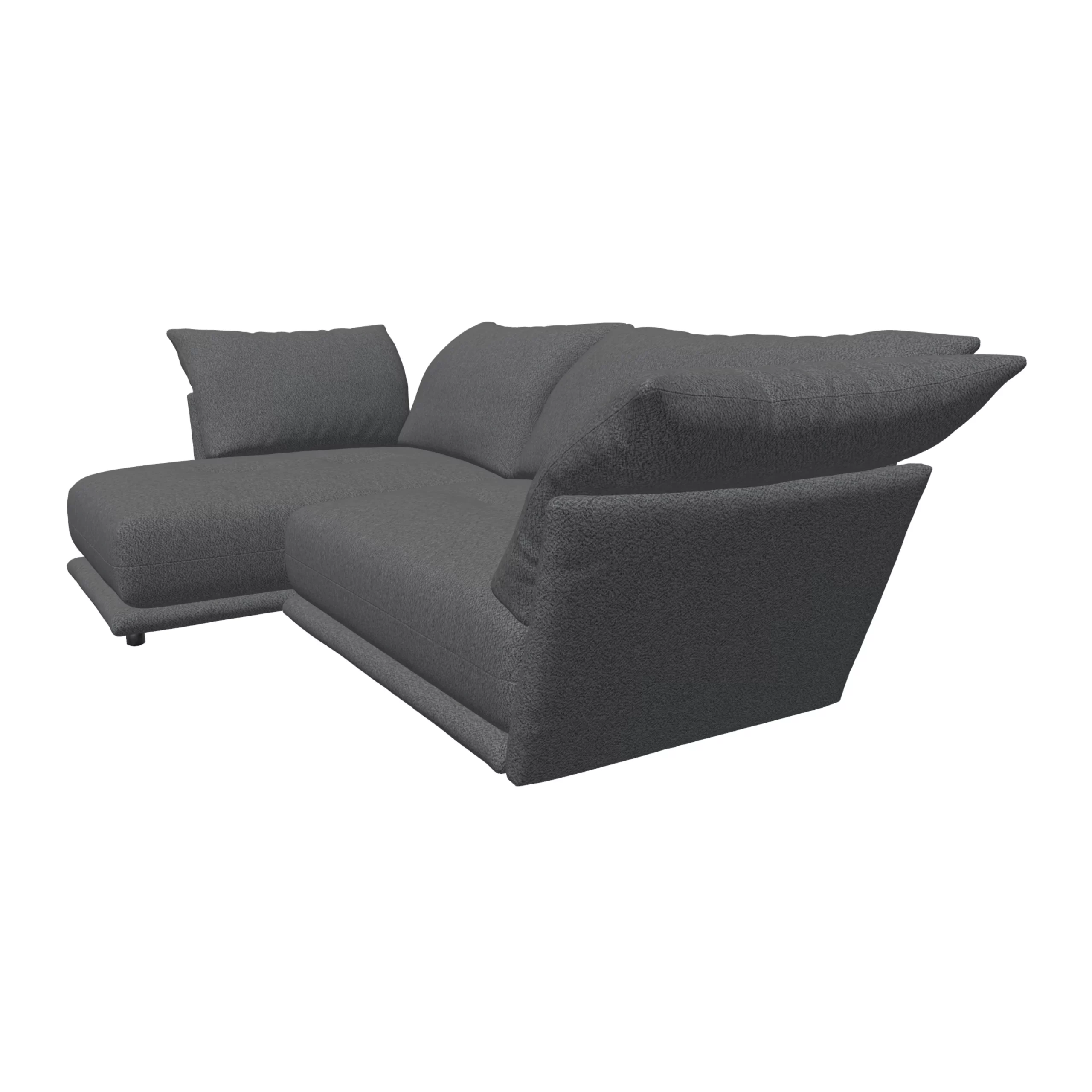 Bretz ESFERA Ecksofa HLI102 aus der seitlichen Perspektive im Bezug 657280 stone grey
