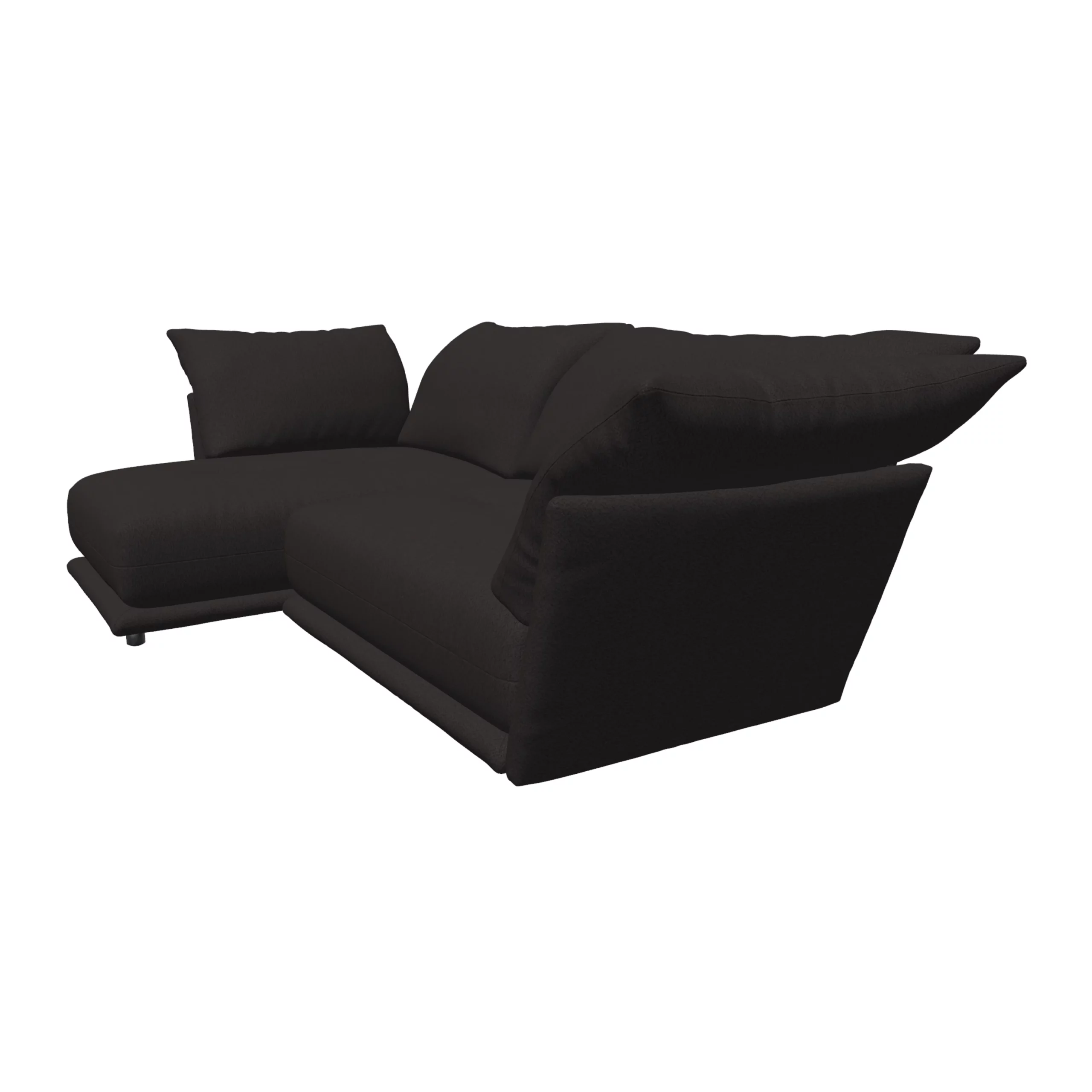 Bretz ESFERA Ecksofa HLI102 aus der seitlichen Perspektive im Bezug 657289 warm graphit