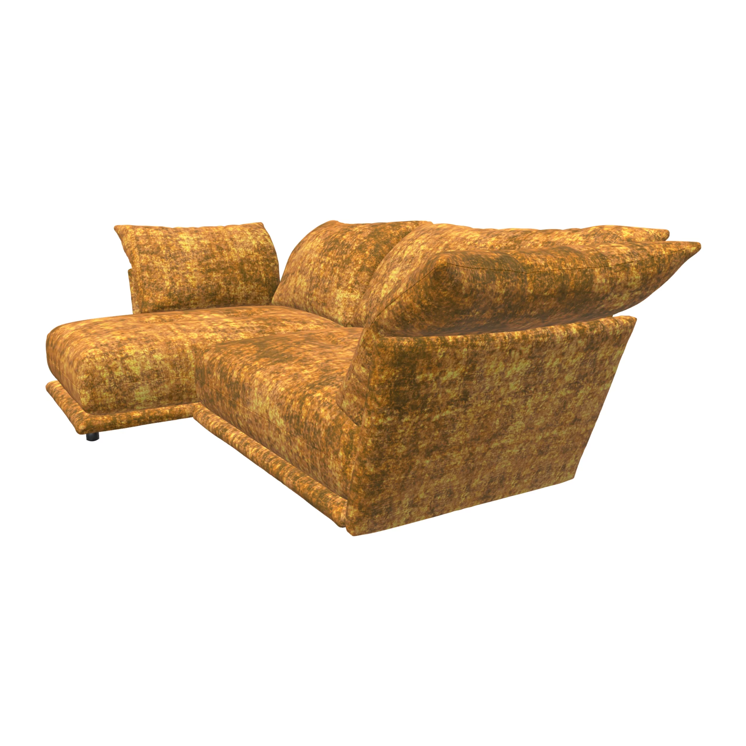 Bretz ESFERA Ecksofa HLI102 aus der seitlichen Perspektive im Bezug 659675 marigold